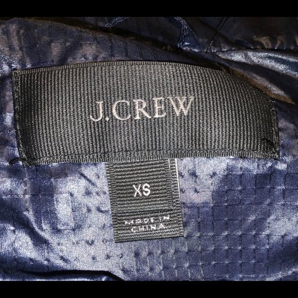 J. Crew Goose Down Vest XS Navy Blue Zip Snap - Picture 3 of 6